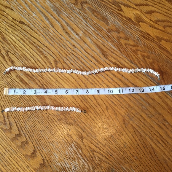 Pink Shell Necklace and Bracelet Set - Picture 2 of 2